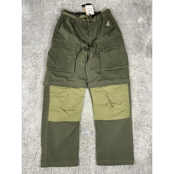 Nike ACG Smith Summit Convertible Cargo Pants SZ Small TALL Men Olive FN0428-355